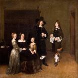 Three Figures Conversing in an Interior (The Paternal Admonitio), Ca 1654-Gerard Ter Borch the Younger-Premier Image Canvas