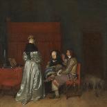 Three Figures Conversing in an Interior (The Paternal Admonitio), Ca 1654-Gerard Ter Borch the Younger-Framed Giclee Print