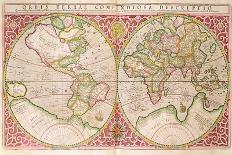 Double Hemisphere World Map, 1587-Gerardus Mercator-Framed Giclee Print