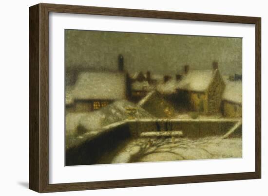 Gerberoy in the Snow; Gerberoy Sous La Neige, C.1900-Henri Eugene Augustin Le Sidaner-Framed Giclee Print