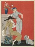 Pet Dog, Probably a Skye Terrier, with Its Fashionable Owners-Gerda Wegener-Photographic Print