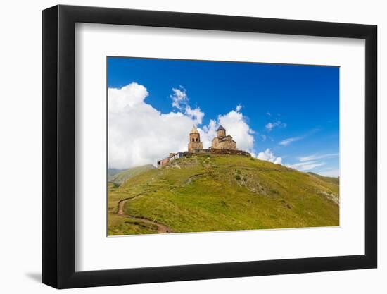 Gergeti Trinity Church (Holy Trinity Church) (Tsminda Sameba), Kazbegi mountains-Jan Miracky-Framed Photographic Print