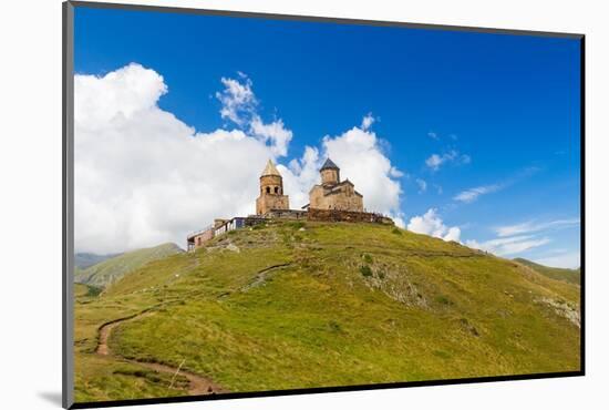 Gergeti Trinity Church (Holy Trinity Church) (Tsminda Sameba), Kazbegi mountains-Jan Miracky-Mounted Photographic Print