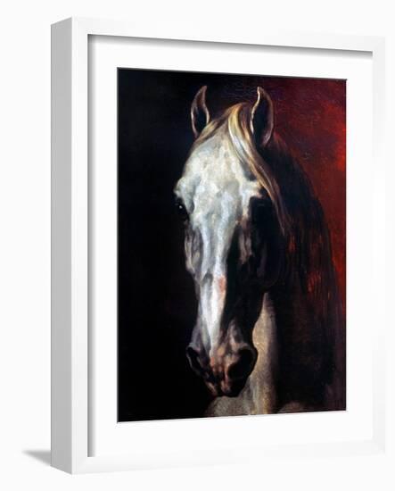 Gericault: White Horse-Théodore Géricault-Framed Giclee Print