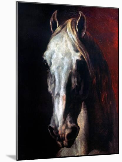 Gericault: White Horse-Théodore Géricault-Mounted Giclee Print