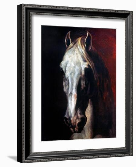 Gericault: White Horse-Théodore Géricault-Framed Giclee Print