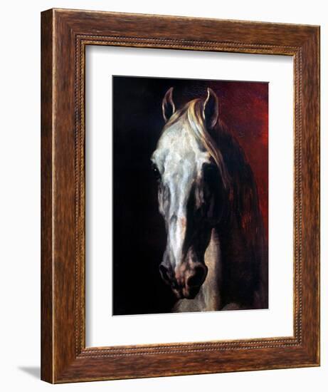 Gericault: White Horse-Théodore Géricault-Framed Giclee Print