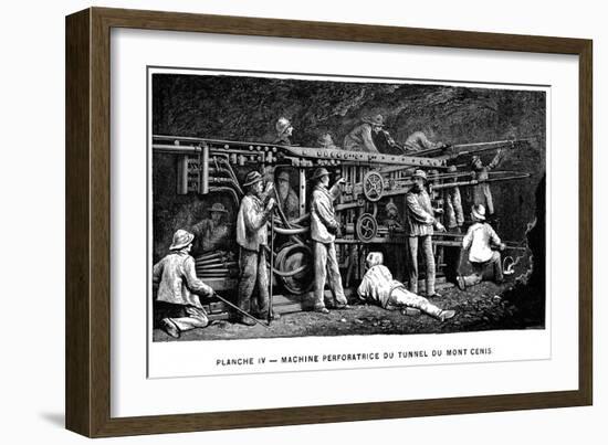 Germain Sommeiller's Compressed Air Rock Drill Used in Excavation of the Mont Cenis Tunnel, 1874-null-Framed Giclee Print