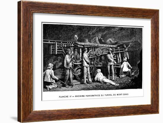 Germain Sommeiller's Compressed Air Rock Drill Used in Excavation of the Mont Cenis Tunnel, 1874-null-Framed Giclee Print