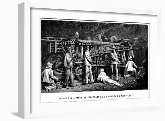 Germain Sommeiller's Compressed Air Rock Drill Used in Excavation of the Mont Cenis Tunnel, 1874-null-Framed Giclee Print