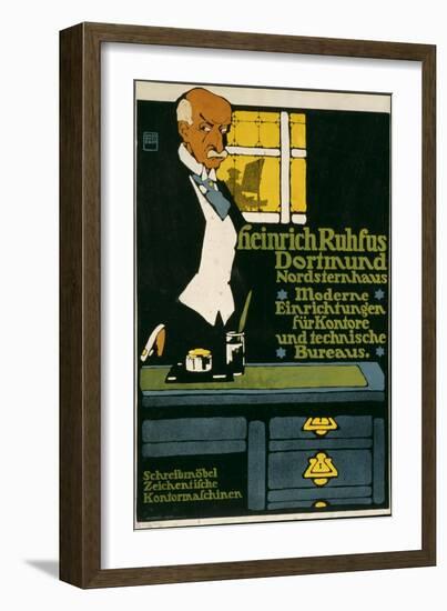 German Advertisement for an Office Furniture Handler in Dortmund, Printed by Hollerbaum and…-Hans Rudi Erdt-Framed Giclee Print