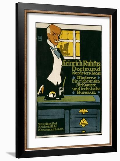 German Advertisement for an Office Furniture Handler in Dortmund, Printed by Hollerbaum and…-Hans Rudi Erdt-Framed Giclee Print