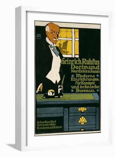 German Advertisement for an Office Furniture Handler in Dortmund, Printed by Hollerbaum and…-Hans Rudi Erdt-Framed Giclee Print