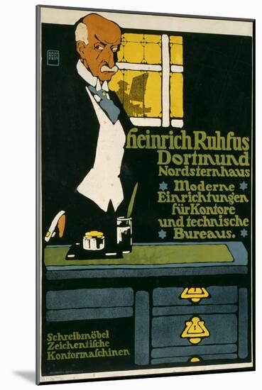 German Advertisement for an Office Furniture Handler in Dortmund, Printed by Hollerbaum and…-Hans Rudi Erdt-Mounted Giclee Print