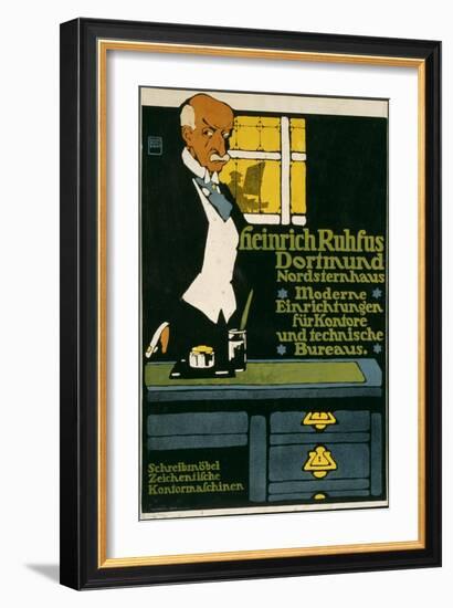 German Advertisement for an Office Furniture Handler in Dortmund, Printed by Hollerbaum and…-Hans Rudi Erdt-Framed Giclee Print