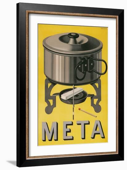 German Advertisement for Meta, Pot with Sterno Cube-null-Framed Giclee Print