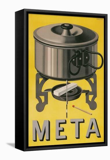 German Advertisement for Meta, Pot with Sterno Cube-null-Framed Premier Image Canvas