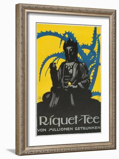 German Advertisement for Riquet Tea, Buddha and Thorn Bush-null-Framed Giclee Print