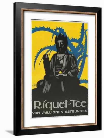 German Advertisement for Riquet Tea, Buddha and Thorn Bush-null-Framed Giclee Print