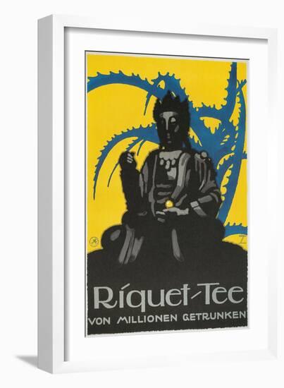 German Advertisement for Riquet Tea, Buddha and Thorn Bush-null-Framed Giclee Print