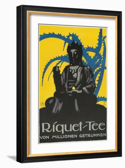 German Advertisement for Riquet Tea, Buddha and Thorn Bush-null-Framed Giclee Print