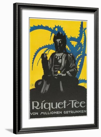 German Advertisement for Riquet Tea, Buddha and Thorn Bush-null-Framed Giclee Print