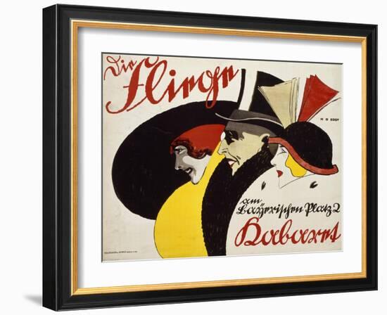 German Advertisement for the Cabaret 'Die Fliege' in Berlin, Printed by Hollerbaum and Schmidt,…-Hans Rudi Erdt-Framed Giclee Print