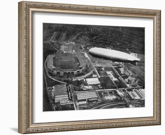 German Airship 'Graf Zeppelin' Flying over Wembley During the Fa Cup Final, London, 1930-null-Framed Giclee Print