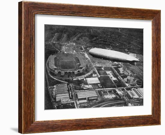 German Airship 'Graf Zeppelin' Flying over Wembley During the Fa Cup Final, London, 1930-null-Framed Giclee Print