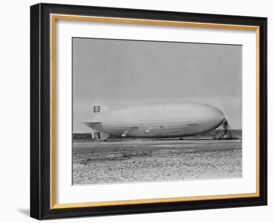 German Airship Hindenburg Moored at Lakehurst New Jersey, Ca. 1933-1937 15-1418M-null-Framed Photo