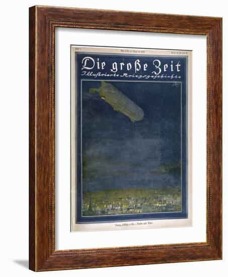 German Airship Hovers Menacingly Over Paris-Rodolf Czerny-Framed Art Print