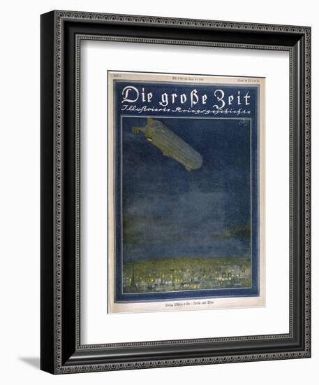 German Airship Hovers Menacingly Over Paris-Rodolf Czerny-Framed Art Print