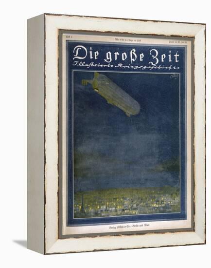 German Airship Hovers Menacingly Over Paris-Rodolf Czerny-Framed Stretched Canvas