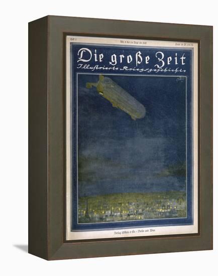 German Airship Hovers Menacingly Over Paris-Rodolf Czerny-Framed Stretched Canvas