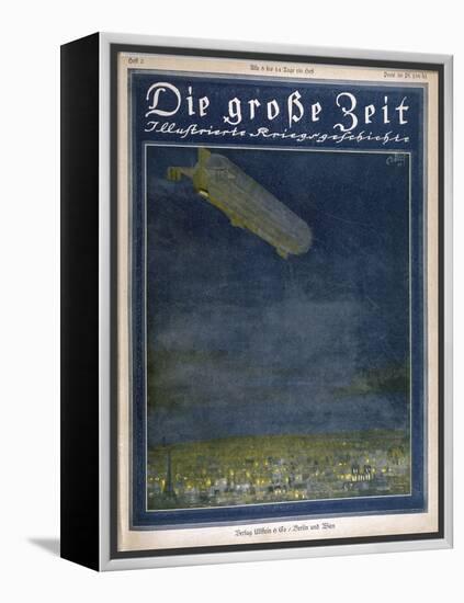 German Airship Hovers Menacingly Over Paris-Rodolf Czerny-Framed Stretched Canvas