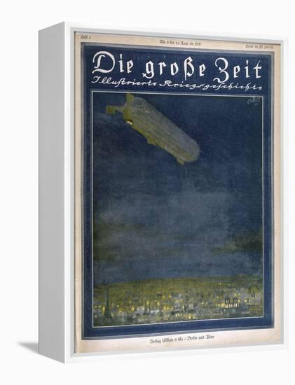 German Airship Hovers Menacingly Over Paris-Rodolf Czerny-Framed Stretched Canvas