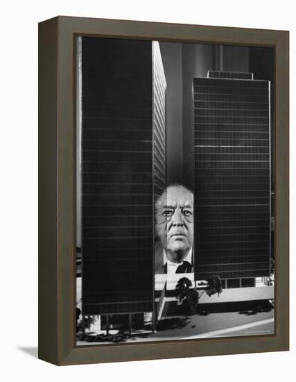 German Architect Mies Van Der Rohe and his Modern Apartment Buildings Designed for Lake Shore Drive-Frank Scherschel-Framed Premier Image Canvas