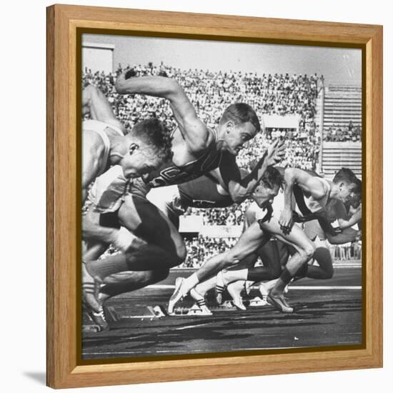 German Armin Harry During Men's 100 Meter Dash Event in Olympics-George Silk-Framed Premier Image Canvas