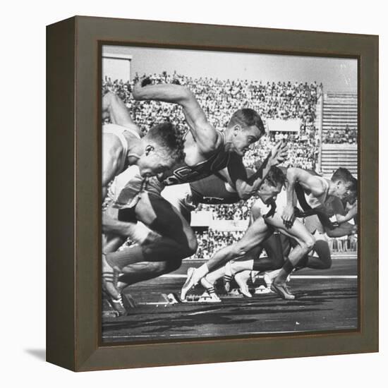 German Armin Harry During Men's 100 Meter Dash Event in Olympics-George Silk-Framed Premier Image Canvas