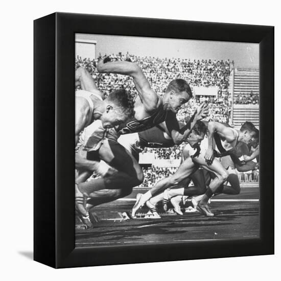 German Armin Harry During Men's 100 Meter Dash Event in Olympics-George Silk-Framed Premier Image Canvas