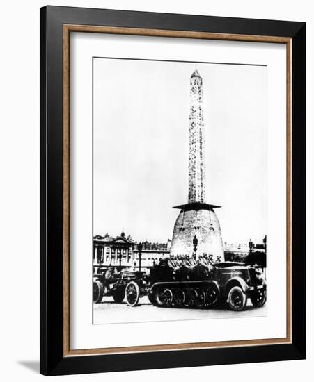 German Artillery Driving Through the Place De La Concorde, Paris, 1940-null-Framed Giclee Print