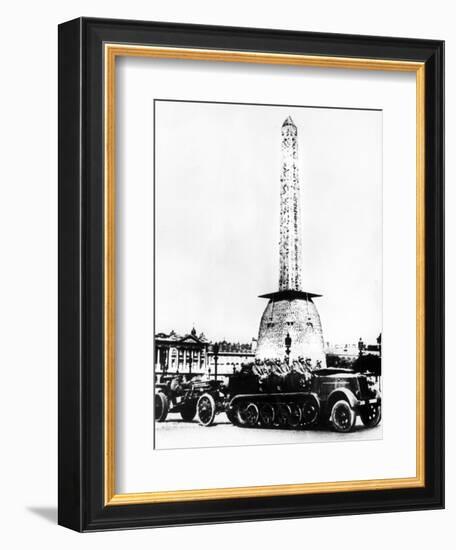 German Artillery Driving Through the Place De La Concorde, Paris, 1940-null-Framed Giclee Print