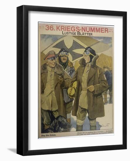 German Aviators at an Airfield Discuss Their Flight Over Calais-Ernst Heilemann-Framed Art Print