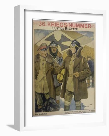 German Aviators at an Airfield Discuss Their Flight Over Calais-Ernst Heilemann-Framed Art Print