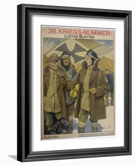 German Aviators at an Airfield Discuss Their Flight Over Calais-Ernst Heilemann-Framed Art Print