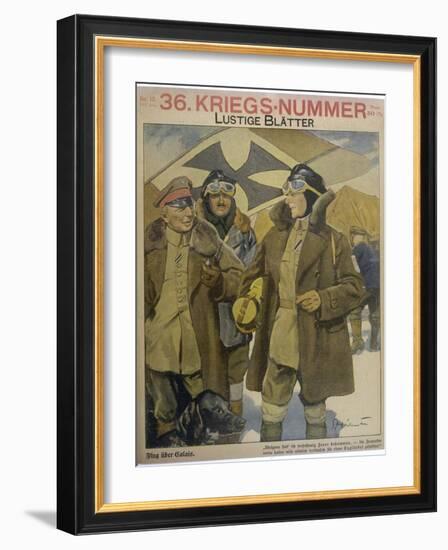 German Aviators at an Airfield Discuss Their Flight Over Calais-Ernst Heilemann-Framed Art Print