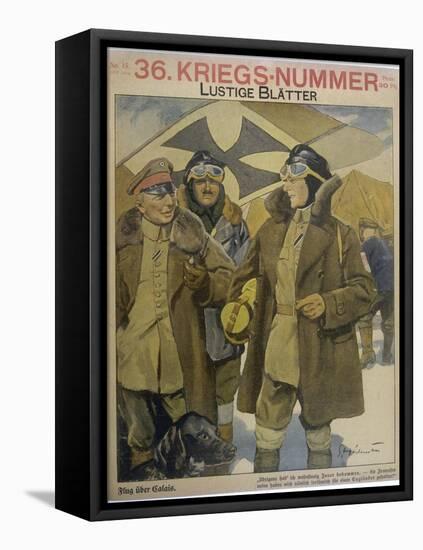 German Aviators at an Airfield Discuss Their Flight Over Calais-Ernst Heilemann-Framed Stretched Canvas