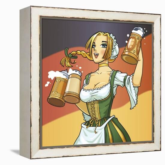 German Barmaid-Harry Briggs-Framed Premier Image Canvas