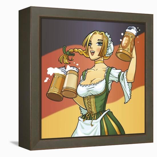 German Barmaid-Harry Briggs-Framed Premier Image Canvas