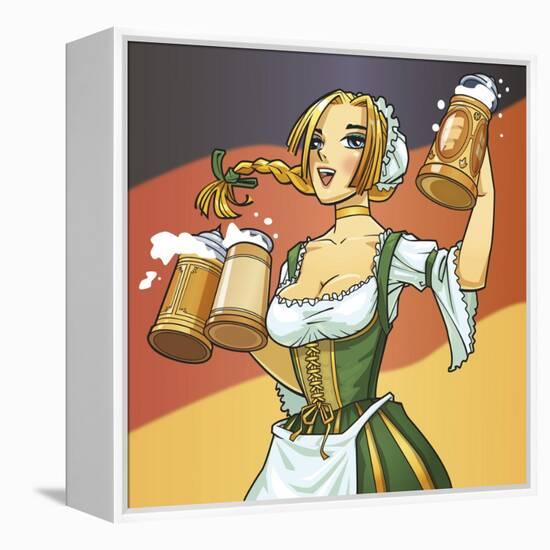 German Barmaid-Harry Briggs-Framed Premier Image Canvas